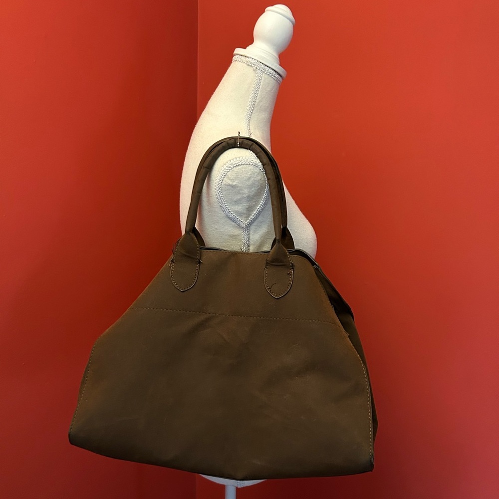 Brown Suede Satchel Bag - Picture 1 of 16